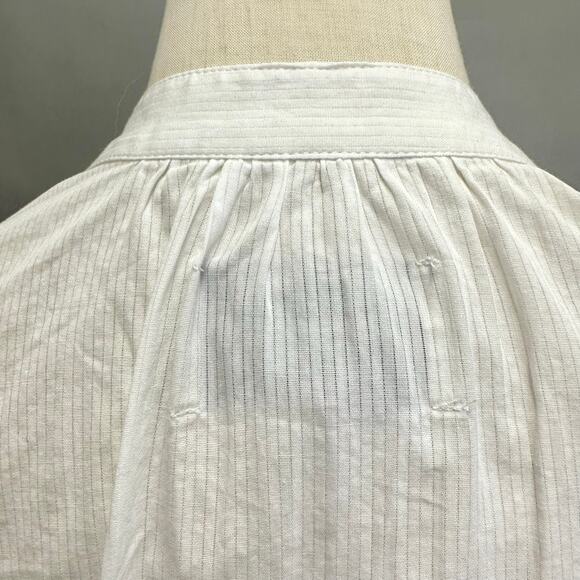 Brochu Walker Micro Stripe White Cotton Popover Tunic Blouse Size XS - Picture 12 of 13